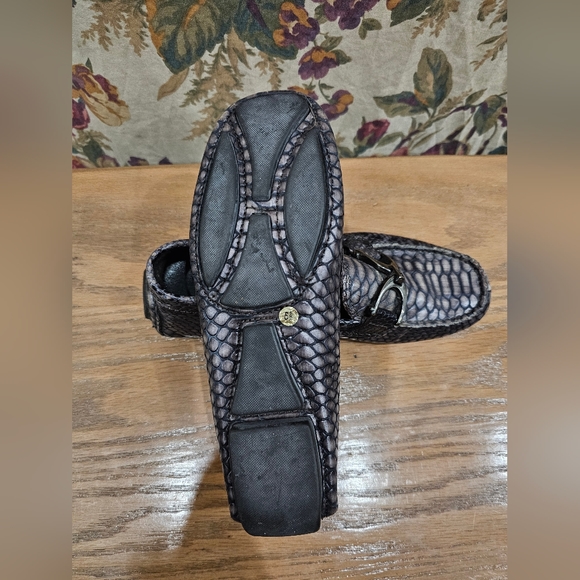 Men's Donald J. Pliner Gray/ Moccasins Leather Loafers Italy Size 5 - Picture 5 of 8